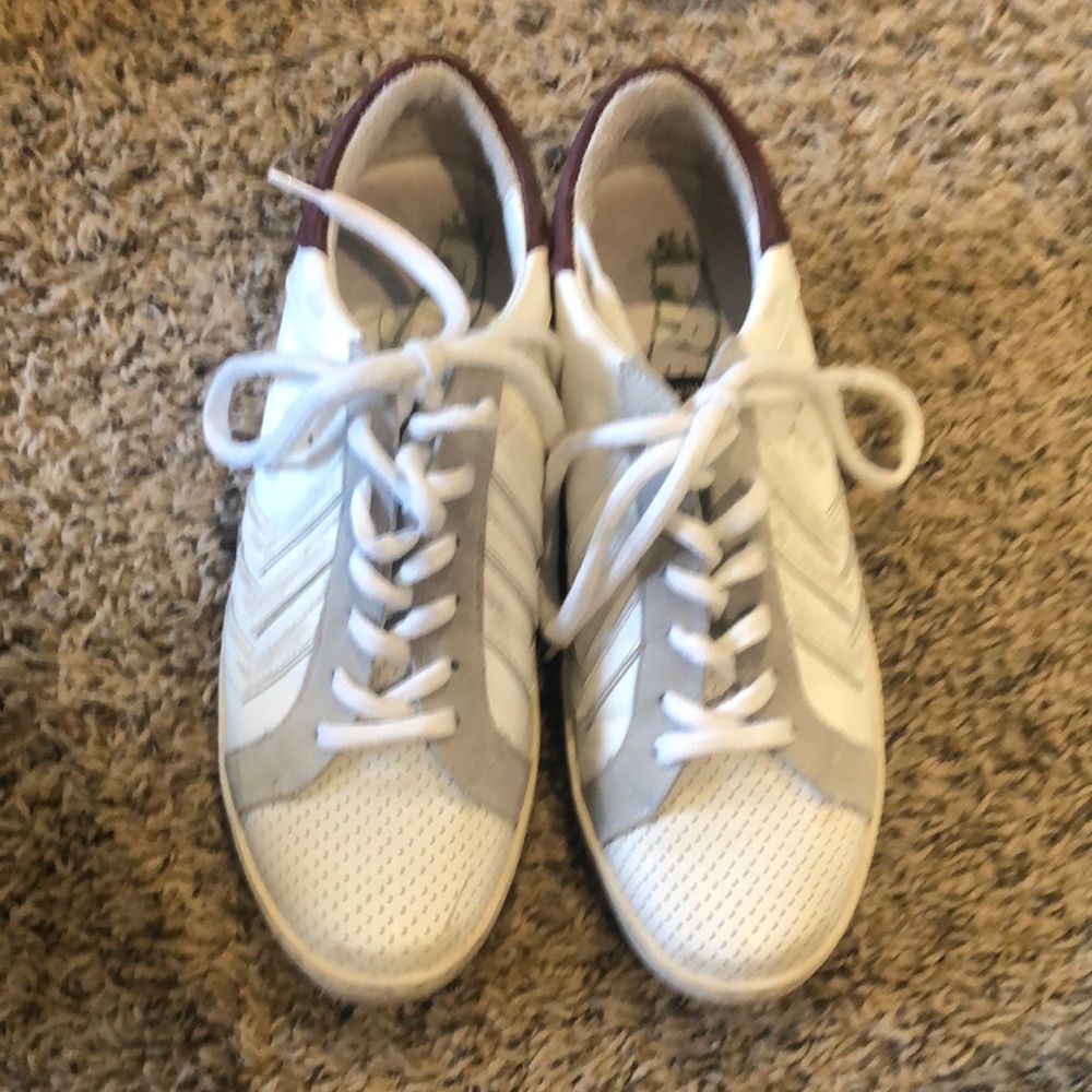 Genuine leather Freebird tennis shoes.